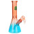 3ct SeshGear Straight Neck Ombre Beaker Glass Water Pipe Bund;e - 10" / 14mm F / Assorted Colors