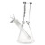 Pulsar Slant Neck Beaker Glass Water Pipe Zippered Case Travel Kit - 7" / Clear