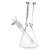 Pulsar Slant Neck Beaker Glass Water Pipe Zippered Case Travel Kit - 7" / Clear