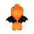 3ct Stoned Orange Bat Cat Silicone Bubbler Bundle - 5.25"