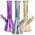 3ct Pulsar Electro Colored Beaker Glass Water Pipe Bundle - 10" / 14mm F / Assorted Colors