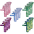15ct Marbled Herb Slides Bundle - 14mm M / Assorted Colors