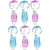 6ct SeshGear Glowing Squiggles Glass Spoon Pipe Bundle - 4" / Assorted Colors