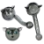 3ct Pulsar Black Cat Glass Hand Pipe Bundle - 5"