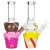 2ct Cute Kitty Ice Cream Treat Glass Water Pipe Bundle- 9.75" / 14mm F / Assorted Colors