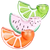6ct Pulsar Fruit Slice Glass Hand Pipe Display - 3.5" / Assorted Designs