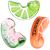 6ct Pulsar Fruit Slice Glass Hand Pipe Display - 3.5" / Assorted Designs
