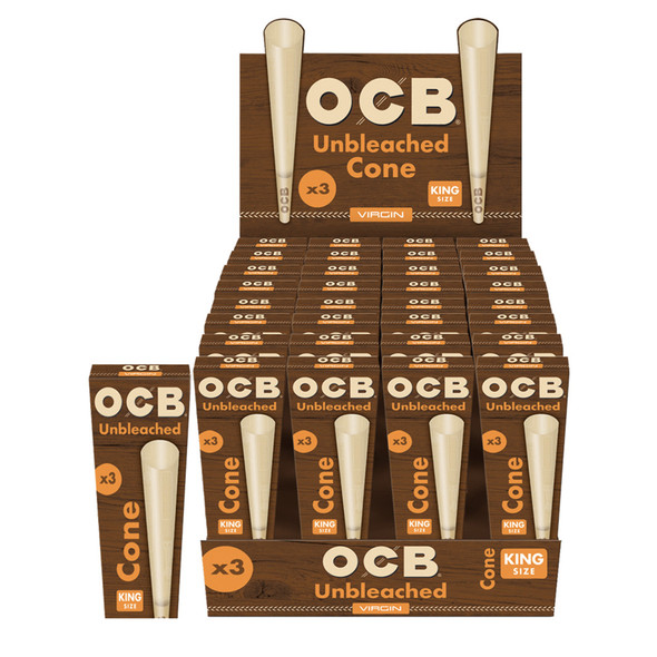 OCB King Size Virgin Unbleached Cones