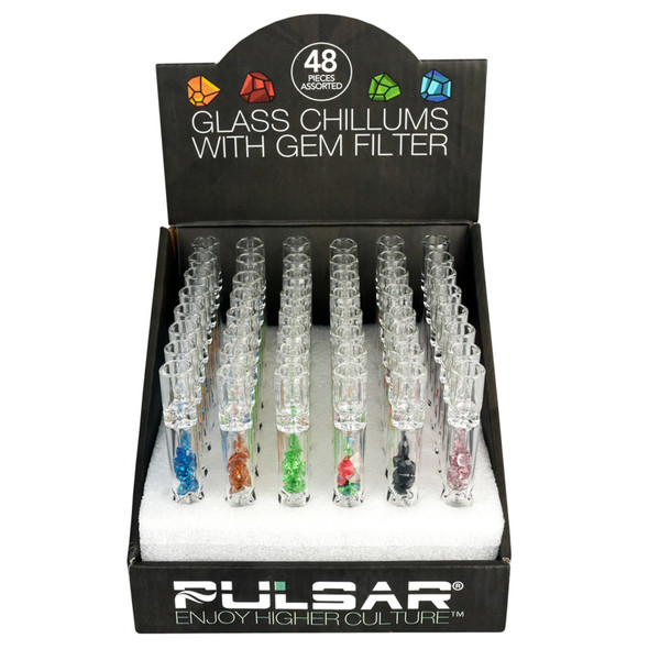 4" Chillum with Gem Filters Display by Pulsar