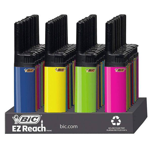Bic EZ-Reach Wand Lighter - Tray of 40 - Mixed Colours
