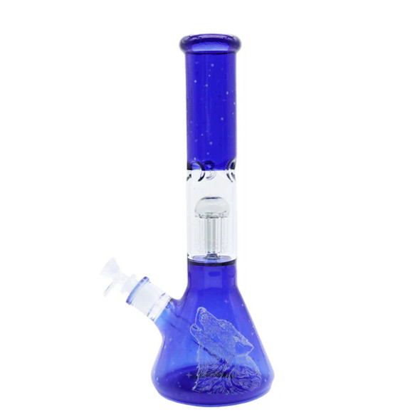 Infyniti Untamed Collection - 14" Full Color Beaker w/ 12-Arm Tree Perc Ice Pinch, Prints on Body & Bottom