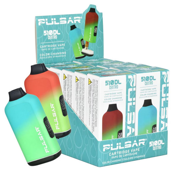 Pulsar 510 DL Centro Thermo Series Variable Voltage Vape Bar - 650mAh 10ct Display Pulsar 510 DL Centro Thermo Series Variable Voltage Vape Bar - 650mAh 10ct Display
