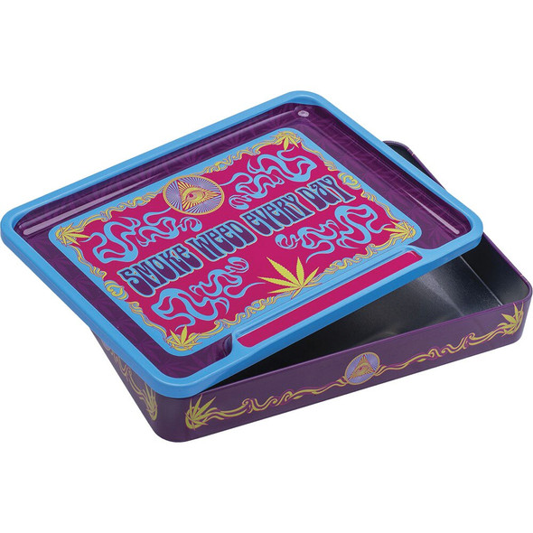 Fujima Leaf Rolling Tray Stash Box - 8"x5.75" Assorted 6PC Display