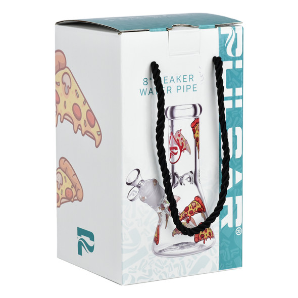 Pulsar Pizza Design Series Glass Beaker Water Pipe - 8" / 14mm F
