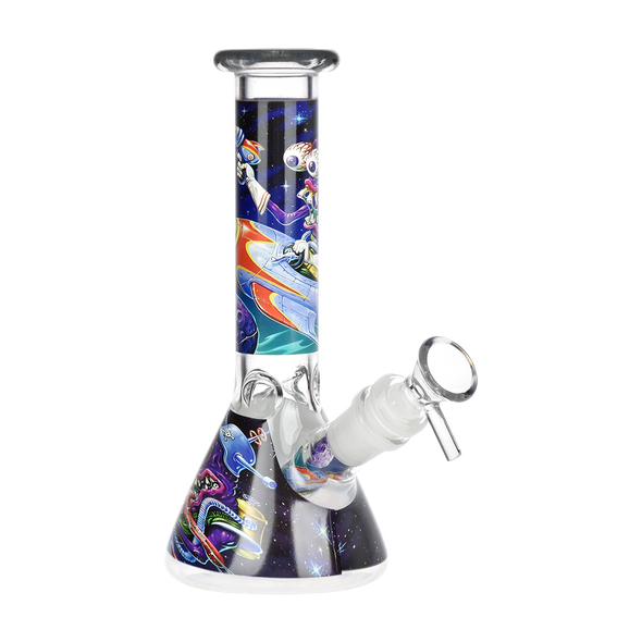 Space Monster Glass Beaker Water Pipe Smoking Set - 7.75" / 14mm F