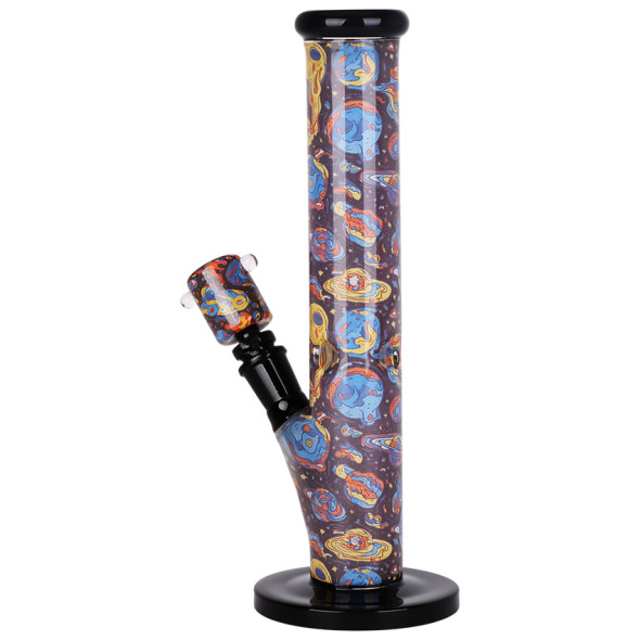 Pulsar Inside Print Straight Tube Water Pipe & Matching Bowl - Weird Space / 11.25" / 14mm F