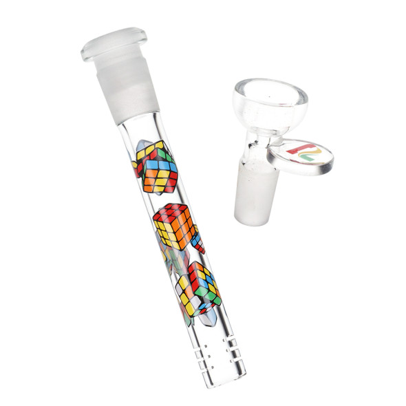 Pulsar Design Series Straight Tube Glass Water Pipe - Cubez / 12" / 14mm F