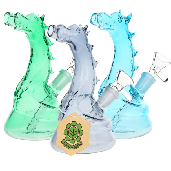 Puff the Magic Dragon Glass Water Pipe - 6" / 14mm F / Colors Vary