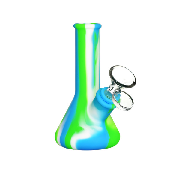 Silicone Beaker Travel Water Pipe- 5" / 14mm F / Colors Vary