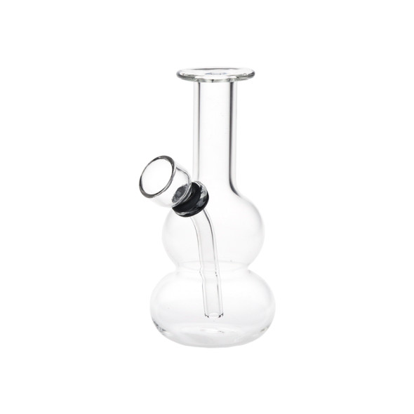 Itty Bitty Double Bubble Glass Water Pipe - 4.75" / Clear Itty Bitty Double Bubble Glass Water Pipe - 4.75" / Clear