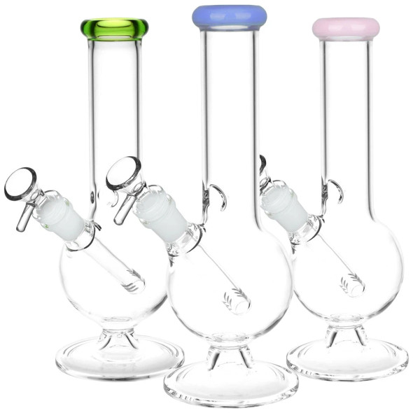 Spherical Splendour Round Bottom Water Pipe - 14.25" - 14mm F - Colors Vary