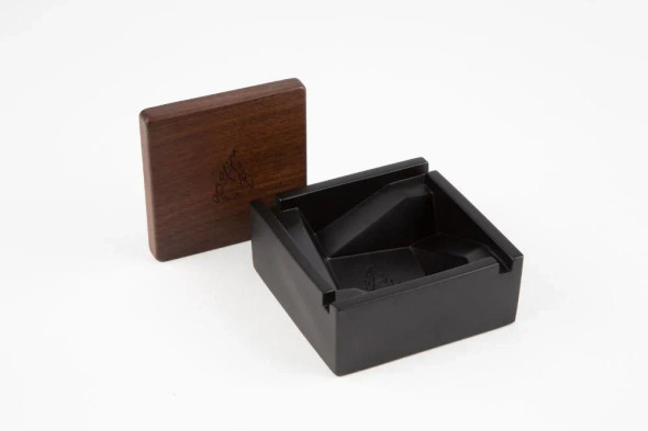 BRNT Briq Concrete Ashtray with Walnut Lid - Limited Edition Black
