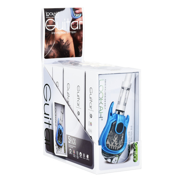 Lookah Guitar Variable Voltage 510 Vape Battery - 350mAh 5CT DISPLAY/Blue