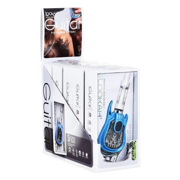 Lookah Guitar Variable Voltage 510 Vape Battery - 350mAh 5CT DISPLAY/Blue Lookah Guitar Variable Voltage 510 Vape Battery - 350mAh 5CT DISPLAY/Blue