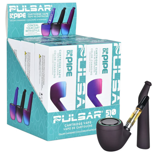 Pulsar 510 DL Pipe Thermo Series Cartridge Vape - 650mAh/ 6ct Assorted Display Pulsar 510 DL Pipe Thermo Series Cartridge Vape - 650mAh/ 6ct Assorted Display