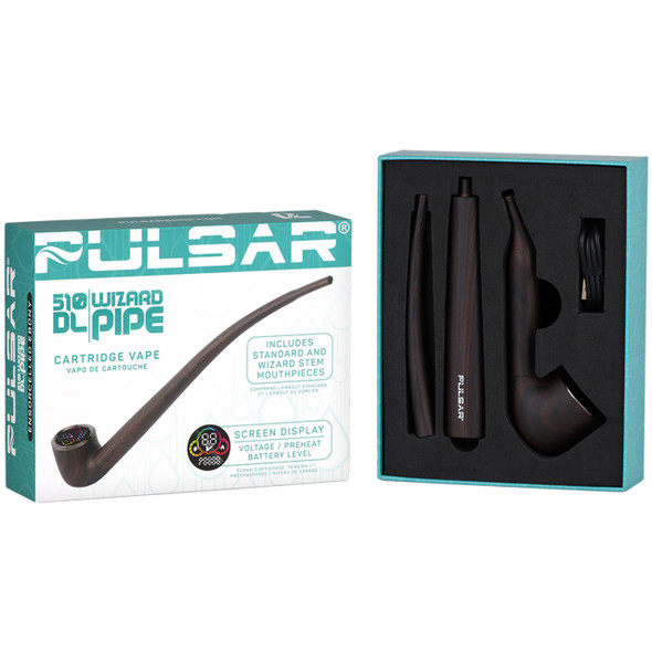 Pulsar 510 DL Wizard Pipe Variable Voltage Cartridge Vape - 650mAh/Ensorcelled Ebony Pulsar 510 DL Wizard Pipe Variable Voltage Cartridge Vape - 650mAh/Ensorcelled Ebony