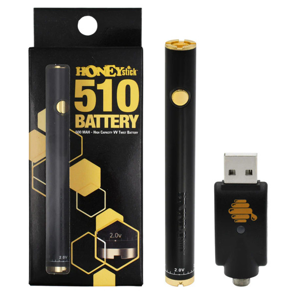 HoneyStick 510 Twist 500mAh Variable Voltage Black and Gold HoneyStick 510 Twist 500mAh Variable Voltage Black and Gold