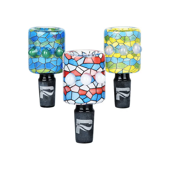 Pulsar Inside Print Mosaic Bead Grip Herb Slide - 14mm M/ Colors 9CT DISPLAY Pulsar Inside Print Mosaic Bead Grip Herb Slide - 14mm M/ Colors 9CT DISPLAY