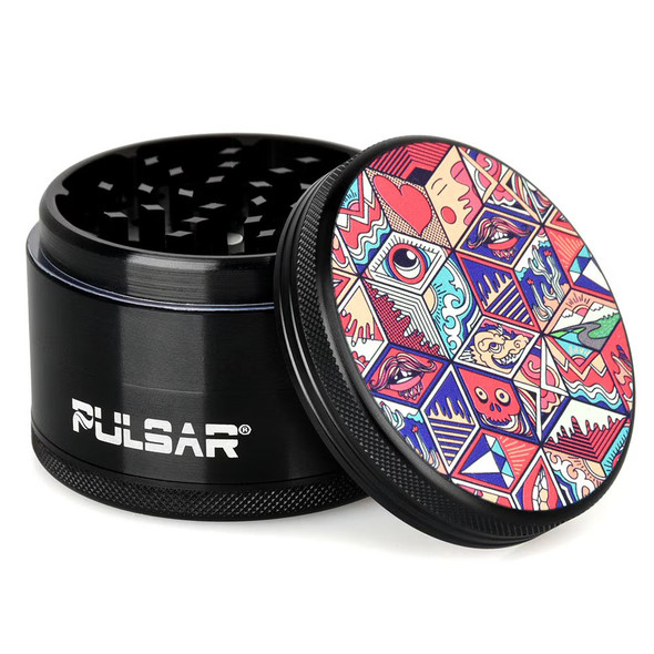 Pulsar Artist Series Metal Grinder - Symbolic Tiles / 4pc / 2.5" Pulsar Artist Series Metal Grinder - Symbolic Tiles / 4pc / 2.5"