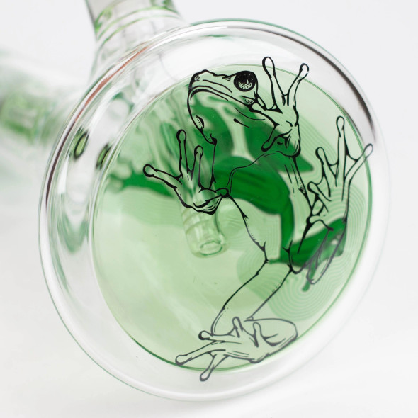 Infyniti Untamed Collection - 14" Beaker w/ 12-Arm Tree Perc Ice Pinch, Green Frog Infyniti Untamed Collection - 14" Beaker w/ 12-Arm Tree Perc Ice Pinch, Green Frog