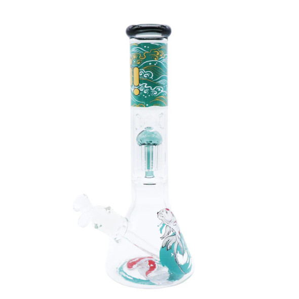 Infyniti Untamed Collection - 14" Beaker w/ 12-Arm Tree Perc Ice Pinch,Koi Infyniti Untamed Collection - 14" Beaker w/ 12-Arm Tree Perc Ice Pinch,Koi
