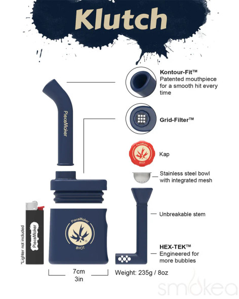 Piece Maker Klutch Silicone Bubbler/Rig Beast Blue Piece Maker Klutch Silicone Bubbler/Rig Beast Blue