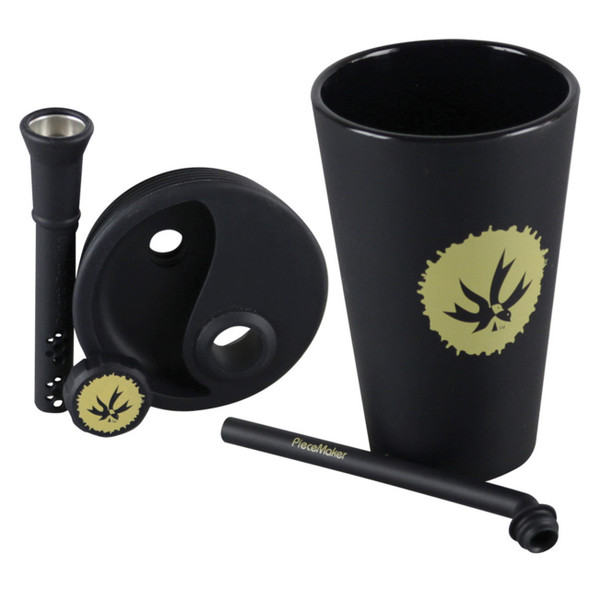 Piece Maker - Kommuter with Silipint - Silicone Drink Cup Topper w/ Cup Black