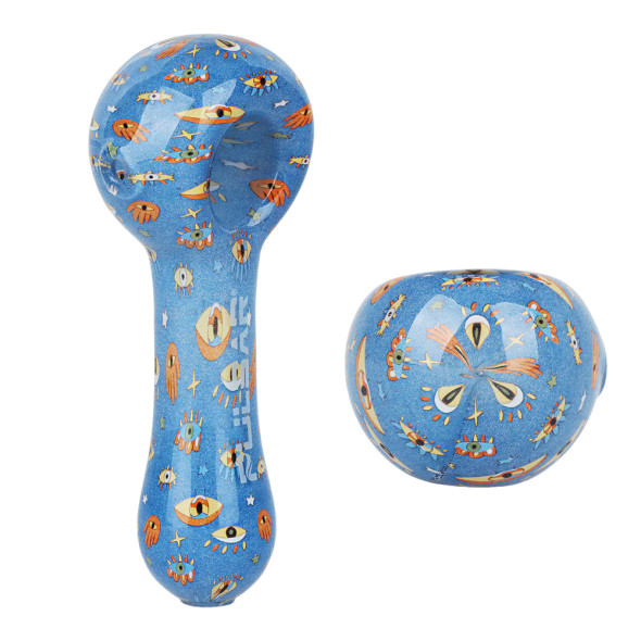 Pulsar Inside Print Glass Spoon Pipe - 5" Eye Can See You