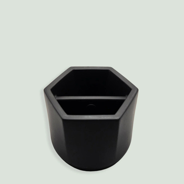 BRNT Malua - Concrete Storage Jar with Walnut Lid Black
