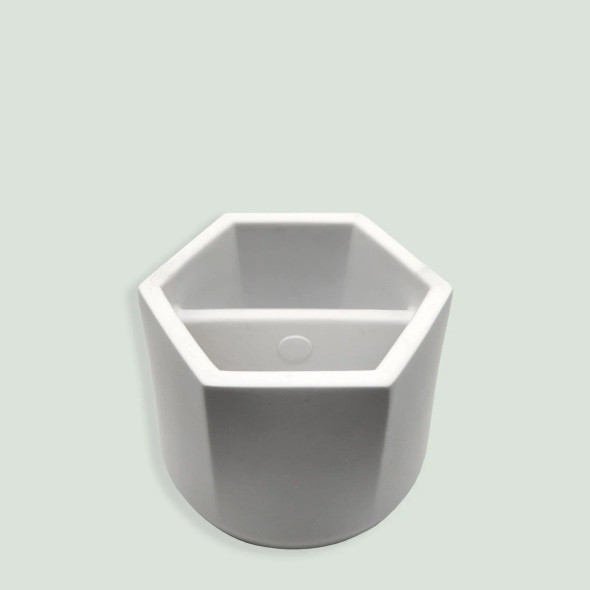 BRNT Malua - Concrete Storage Jar with Walnut Lid White