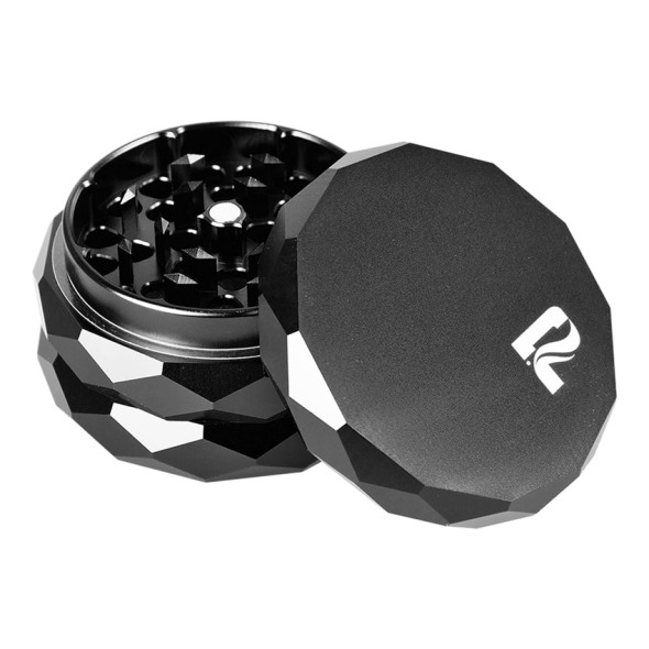Pulsar 2.25" 4-Piece Diamond Faceted Aluminum Pollinator Grinder Black Pulsar 2.25" 4-Piece Diamond Faceted Aluminum Pollinator Grinder Black