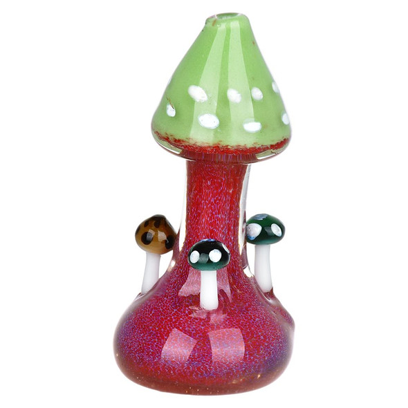 Mushroom Buddies Standing Glass Hand Pipe - 4" Mushroom Buddies Standing Glass Hand Pipe - 4"