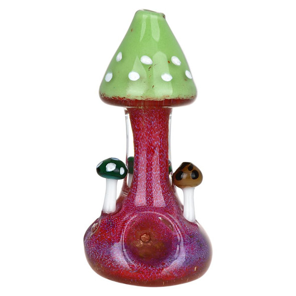 Mushroom Buddies Standing Glass Hand Pipe - 4" Mushroom Buddies Standing Glass Hand Pipe - 4"