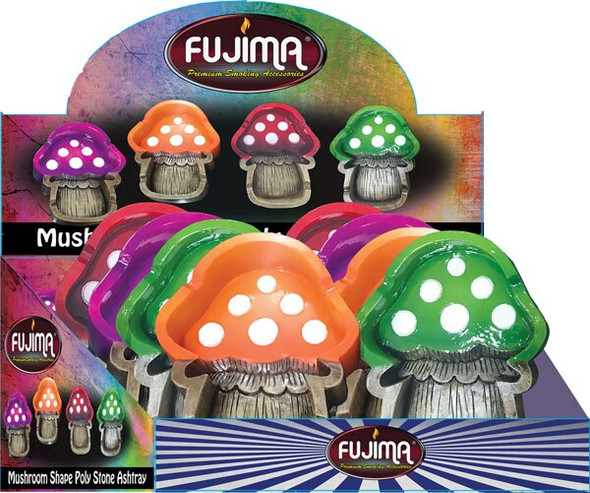 Fujima Polyresin Mushroom Ashtray - 4"x5"/8PC DISPLAY Fujima Polyresin Mushroom Ashtray - 4"x5"/8PC DISPLAY