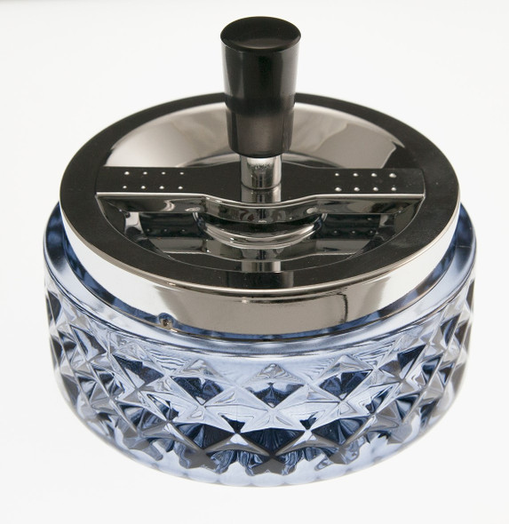 Glass Spinning Ashtray - 4.75" - Blue Glass Spinning Ashtray - 4.75" - Blue