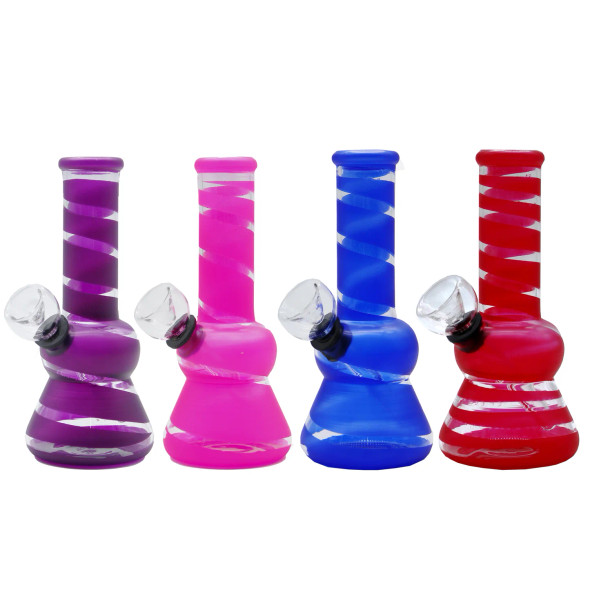 5” Striped Mini Pedestal Thick Base - Colors Vary