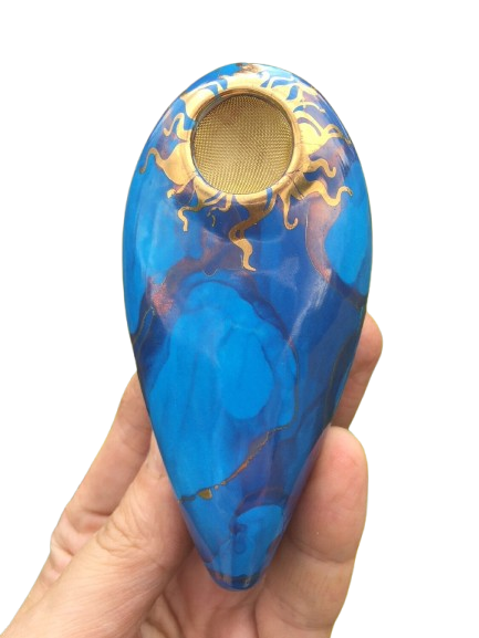 Porcelain Gold Goddess - Turquoise/Purple