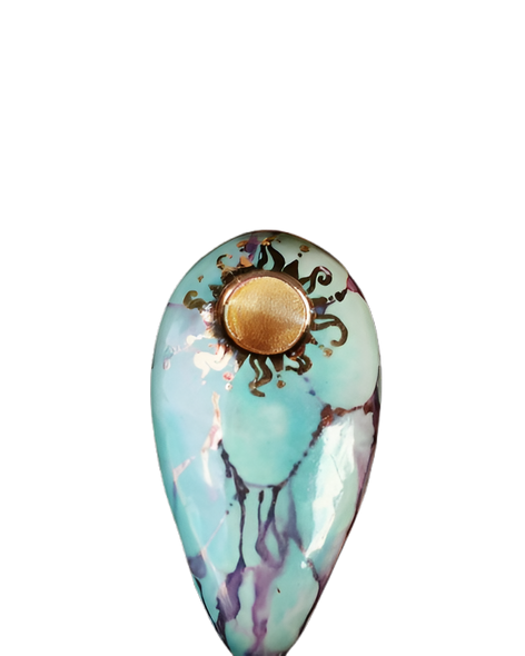 Porcelain Gold Goddess - Turquoise/Purple