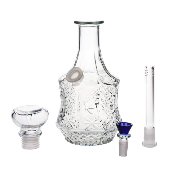 SeshGear Vintage Decanter Style Glass Water Pipe - 9.5" / 14mm F / Sun Flower / Colors Vary