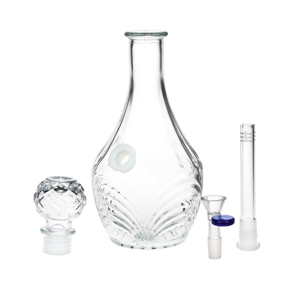 SeshGear Vintage Decanter Style Glass Water Pipe - 12.5" / 14mm F / Water Drop / Colors Vary